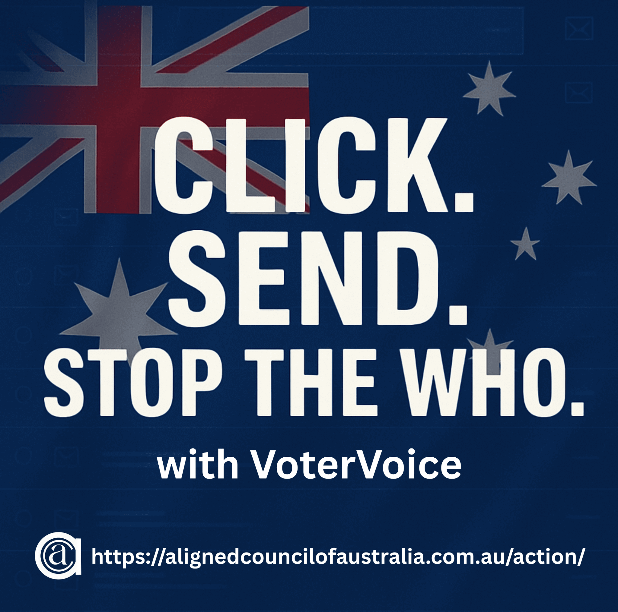 Click. Send. Stop the WHO.
